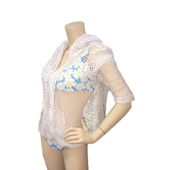 Swimsuit cover-up medium M  Womens White mesh size Vintage - Picture 3 of 8